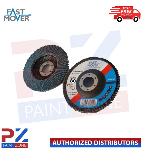 FAST MOVER TOOLSFLAP DISC, ZIRCONIUM, 115MM, 80 GRIT, 10 X DISCS